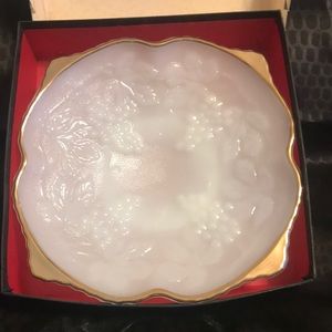 Anchor Hocking White Milk Glass Pedestal Bowl